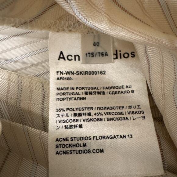 Acne Studios Striped Asymmetric Button Skirt Beige NWT Size 40 Avant Garde - Picture 11 of 11
